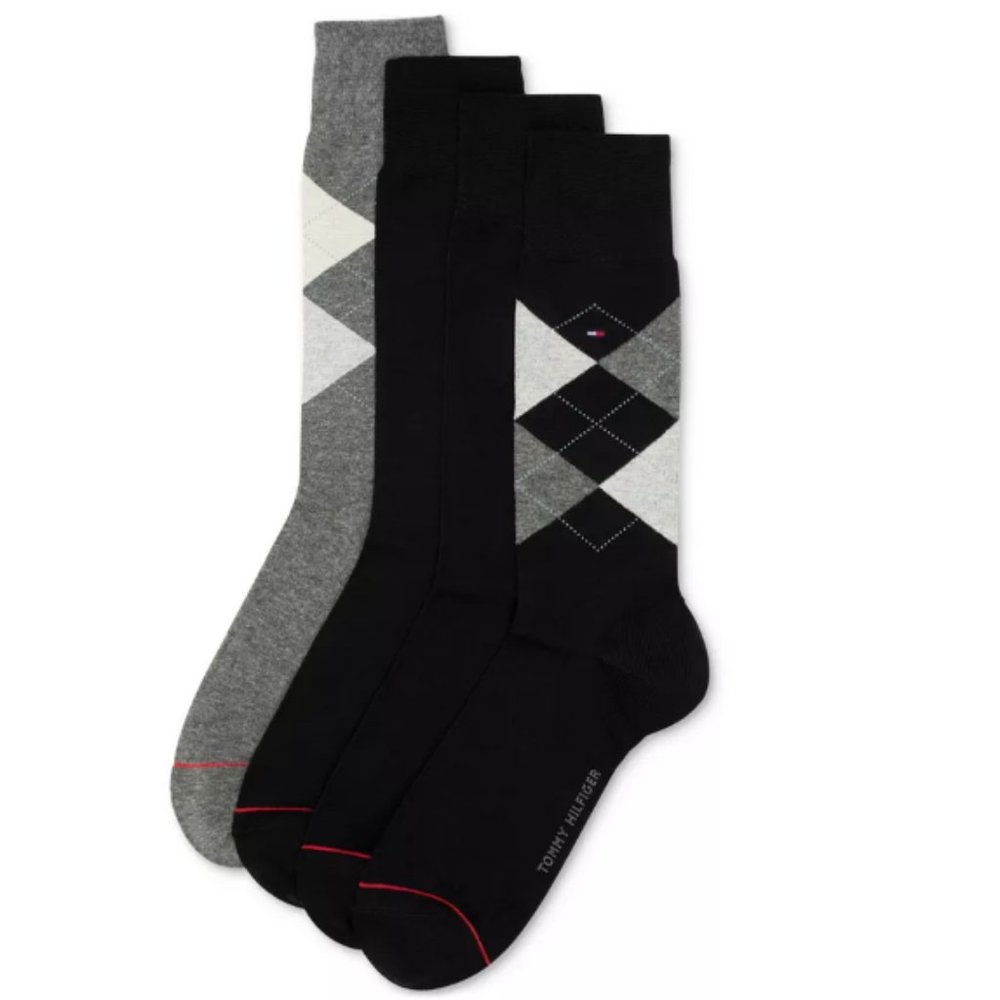 Tommy Hilfiger Men's 4-Pack Argyle Dress Socks